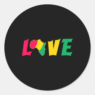 Love African Pride Black History Month Classic Round Sticker