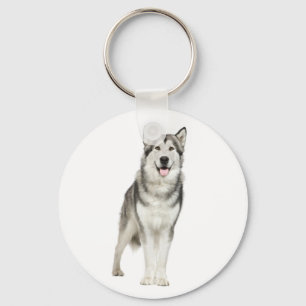 Love Alaskan Malamute Puppy Dog Keychain