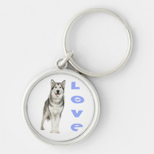 Love Alaskan Malamute Puppy Dog Keychain