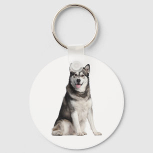 Love Alaskan Malamute Puppy Dog Keychain