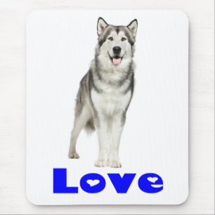 Love Alaskan Malamute Puppy Dog Mousepad