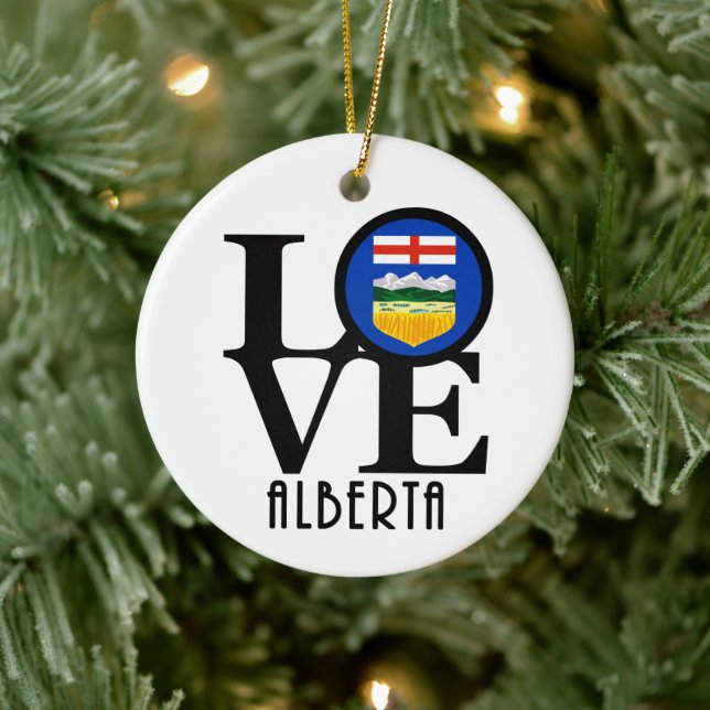 LOVE Alberta Canada Ceramic Ornament (Tree)
