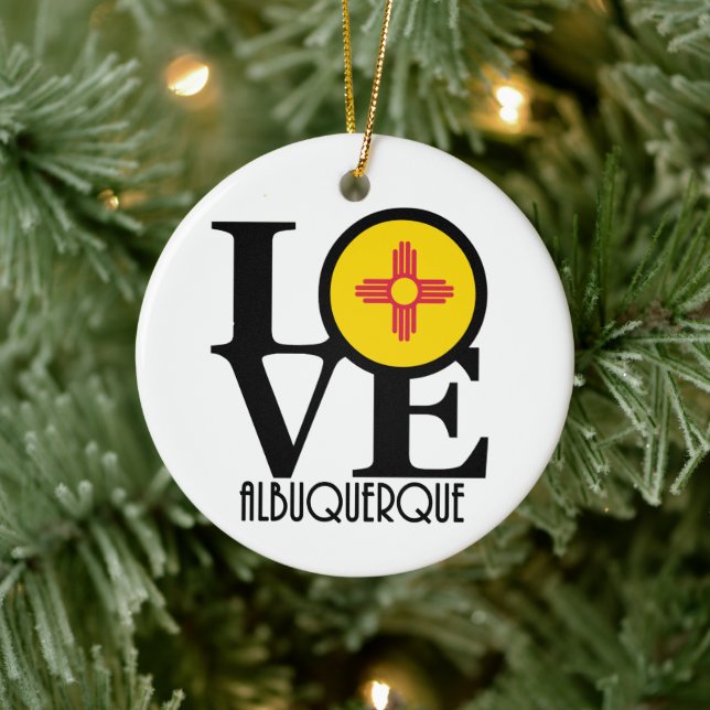 LOVE Albuquerque Ceramic Ornament (Tree)