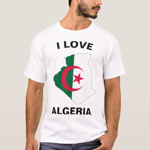 Love Algeria Flag Map T-Shirt