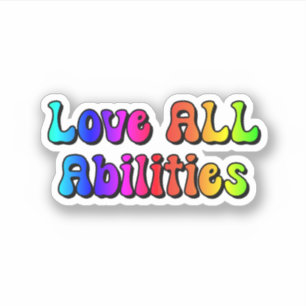 Love ALL Abilities Rainbow Typography