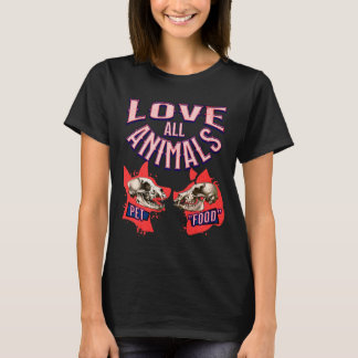 Love All Animals Vegan Animal Lover T-Shirt