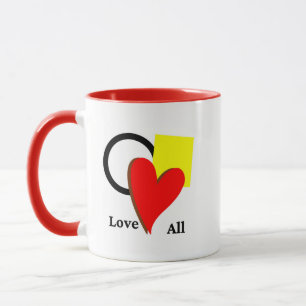 Love all shapes and colours heart square circle Mu Mug