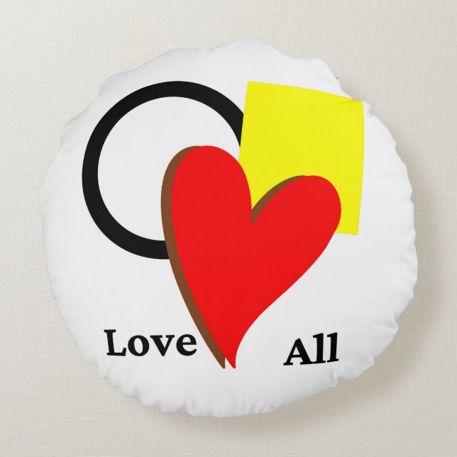 Love all shapes and colours Round Pillow (Back)
