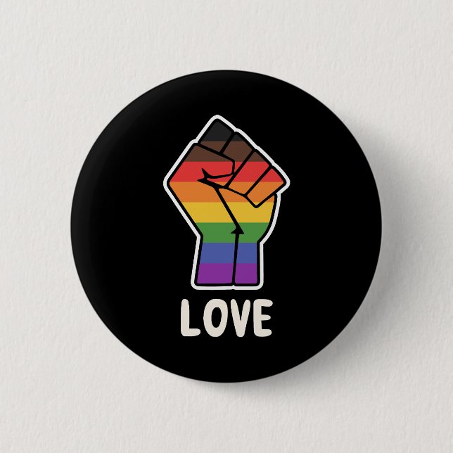 Love Alternative Pride Fist Design for Equality 6 Cm Round Badge (Front)