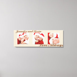 Love Always custom triptych photo art taupe canvas Print