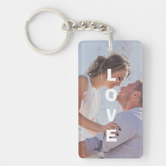 Love Always & Forever Personalised Photo Keychain (Front)