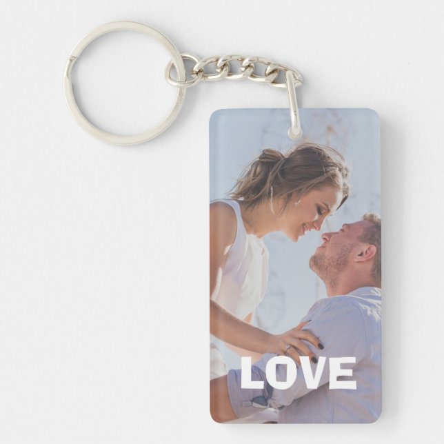 Love Always & Forever Personalised Photo Keychain (Front)