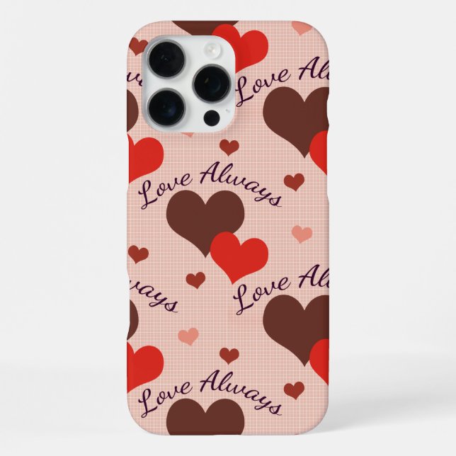 Love Always Hearts Valentine Pattern iPhone Case (Back)
