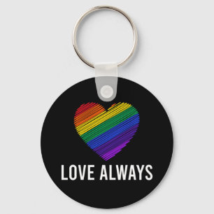Love Always Rainbow Heart Inspirational Key Ring