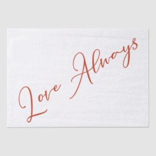 Love Always Red and White Word Art Tissue Paper