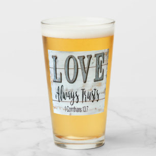 Love Always Trusts Rustic Metal Glass