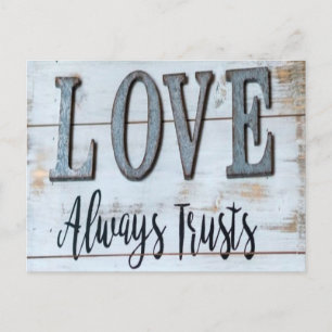 Love Always Trusts Rustic Metal Postcard