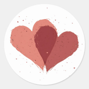 Love Always Valentine's Day Design- maching hearts Classic Round Sticker