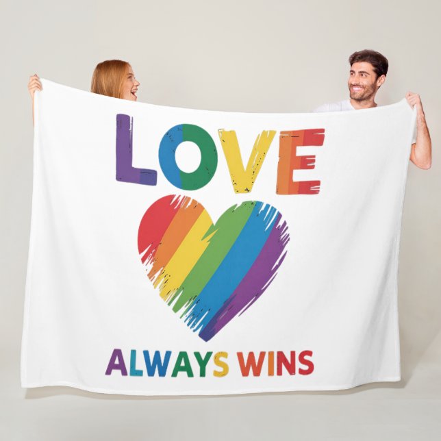 Love Always Win LGBT Fleece Blanket (In Situ)