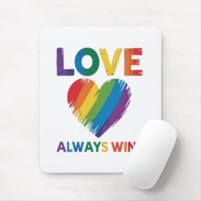 Love Always Win LGBT Mouse Pad (With Mouse)
