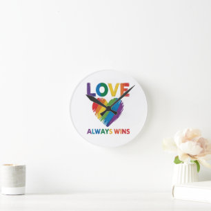 Love Always Win LGBT Round Clock