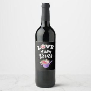Love Always Win Wine Label