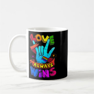 Love Always Wins Asl Deaf Awareness Gay Pride Lgbt Coffee Mug