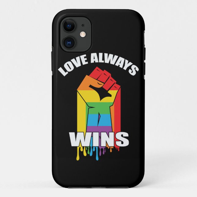 Love Always Wins Gay LGBT Case-Mate iPhone Case (Back)