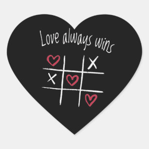 Love always wins heart sticker