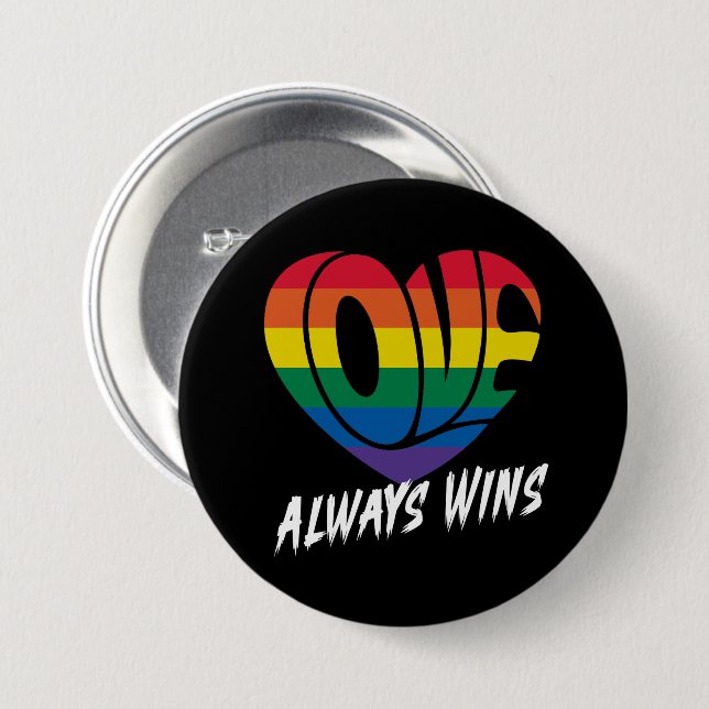 Love Always Wins LGBTQ Pride 7.5 Cm Round Badge (Front & Back)