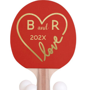 Love Always Wins Monograms Year Ping Pong Paddle
