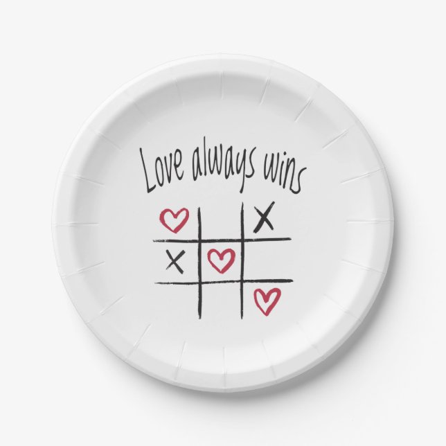 Love always wins paper plate (Front)