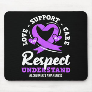 Love alzheimer's awareness care support squad mouse pad