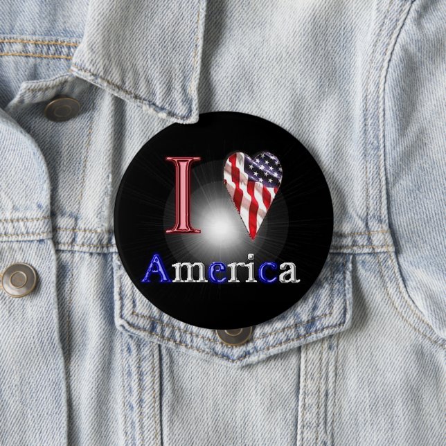Love America 10 Cm Round Badge (In Situ)