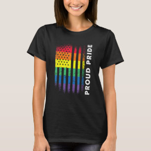 Love America Flag Rainbow Proud Gay Lgbtq Lgbt Pri T-Shirt
