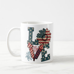 LOVE America Independence Day Coffee Mug