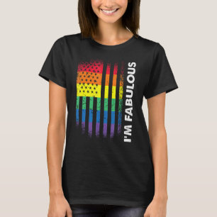 Love American Flag Rainbow Fabulous Gay Lgbt Pride T-Shirt