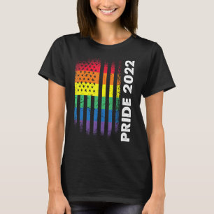 Love American Flag Rainbow Usa Gay Lgbtq Lgbt Prid T-Shirt