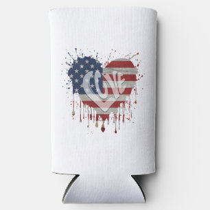 Love American Flag Seltzer Can Cooler