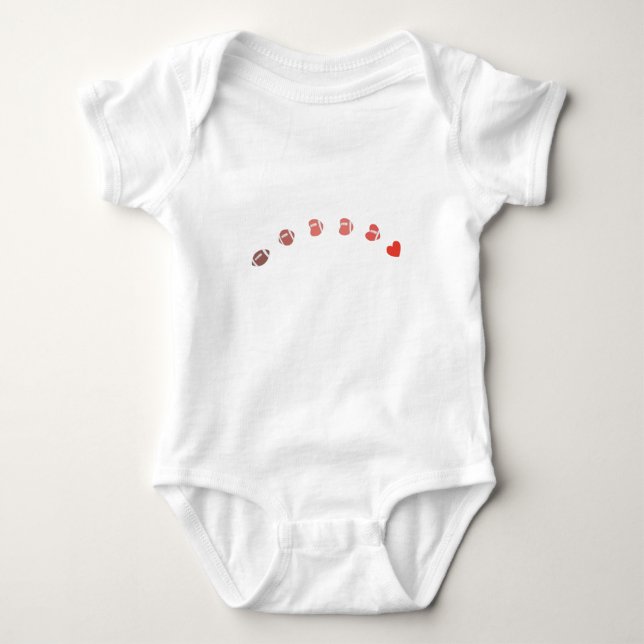 Love American Football - Gridiron Fans Heart Baby Bodysuit (Front)
