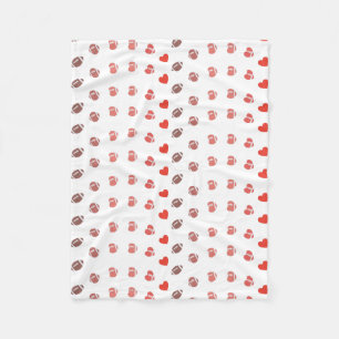 Love American Football - Gridiron Fans Heart Fleece Blanket