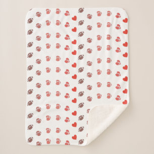 Love American Football - Gridiron Fans Heart Sherpa Blanket