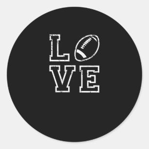 Love American Football Valentine's Day Gift Classic Round Sticker