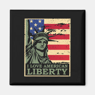 Love American Liberty 4th Of July Independence Day Magnet