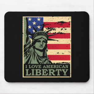 Love American Liberty 4th Of July Independence Day Mouse Pad