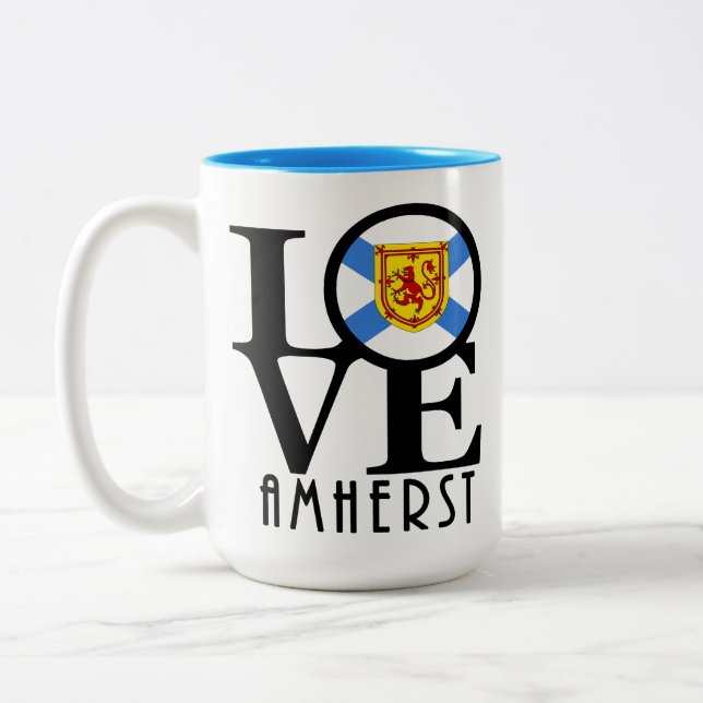 LOVE Amherst NS 15oz Two-Tone Coffee Mug (Left)