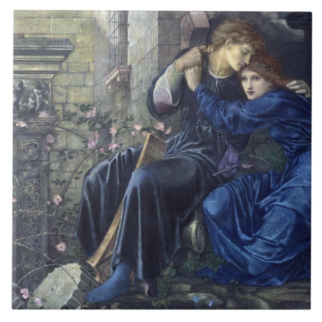 Love Among the Ruins (by Edward Burne-Jones) Ceramic Tile (Front)
