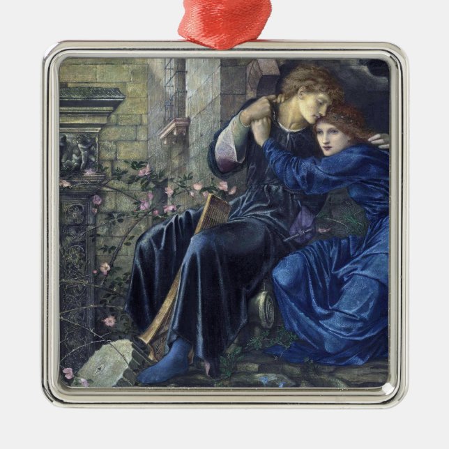 Love Among the Ruins (by Edward Burne-Jones) Metal Ornament (Front)