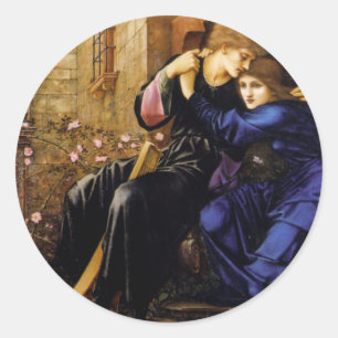 Love among the ruins Pre-Raphaelite Art Classic Round Sticker
