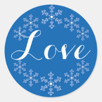 Love Among the Snowflakes Blue and White